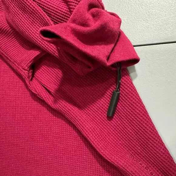 Calvin Klein Womens Thermal Knit Top Size XXL Red Long Sleeve Cropped Turtleneck - Picture 9 of 9